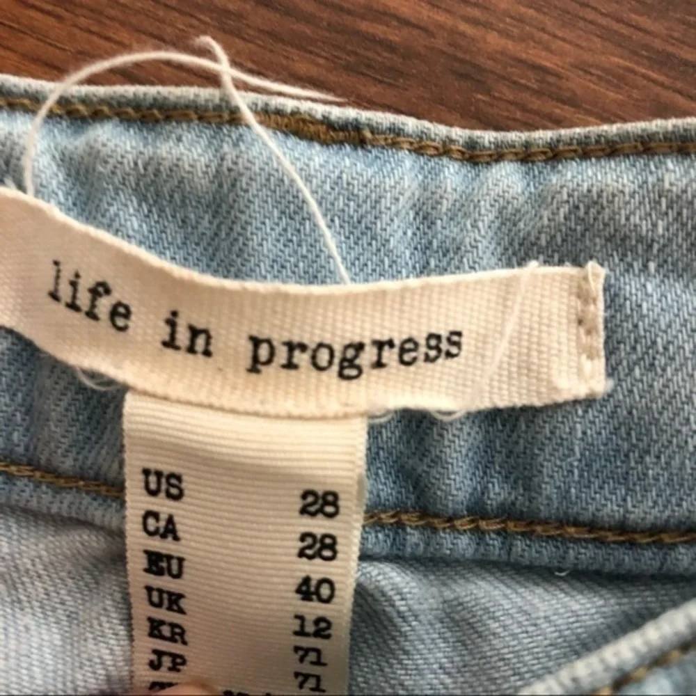 Life In Progress Shorts Decorative Blue Jean Denim